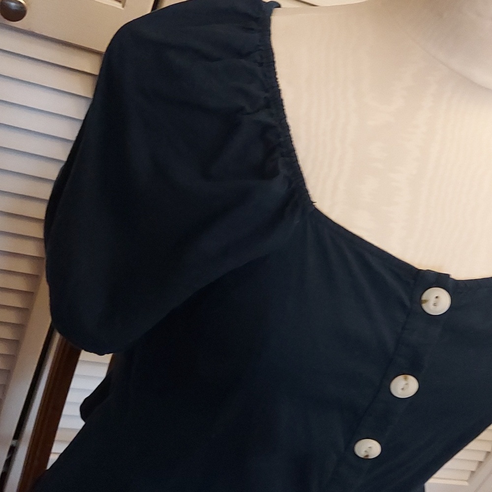 Universal Thread Navy Puff-Sleeve Button Front Bl… - image 3